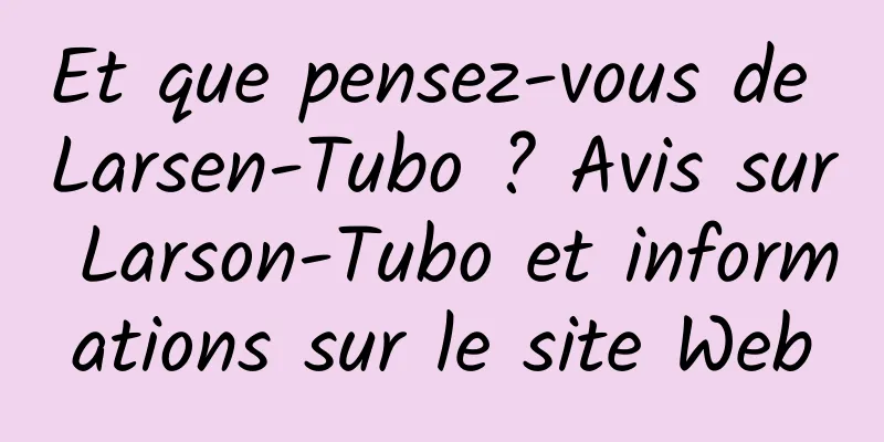 Et que pensez-vous de Larsen-Tubo ? Avis sur Larson-Tubo et informations sur le site Web