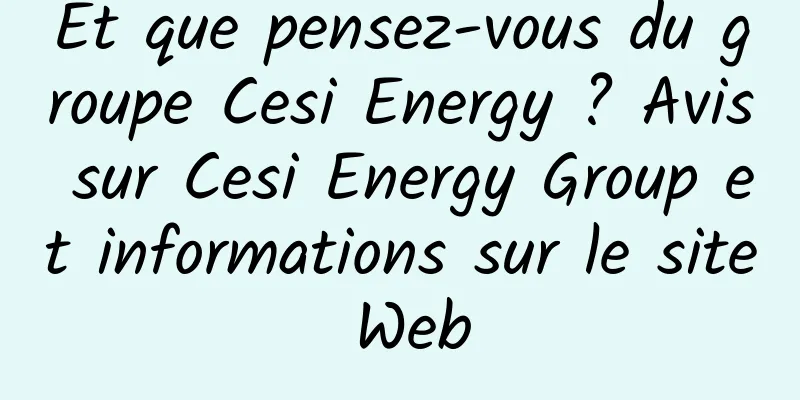 Et que pensez-vous du groupe Cesi Energy ? Avis sur Cesi Energy Group et informations sur le site Web