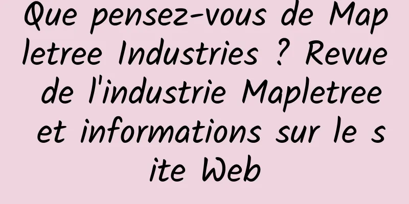Que pensez-vous de Mapletree Industries ? Revue de l'industrie Mapletree et informations sur le site Web
