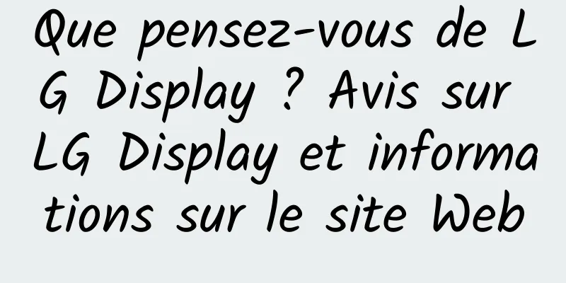 Que pensez-vous de LG Display ? Avis sur LG Display et informations sur le site Web