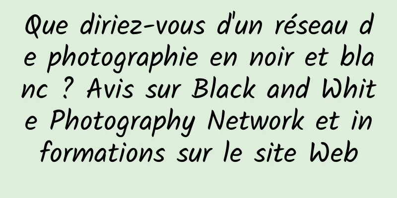 Que diriez-vous d'un réseau de photographie en noir et blanc ? Avis sur Black and White Photography Network et informations sur le site Web