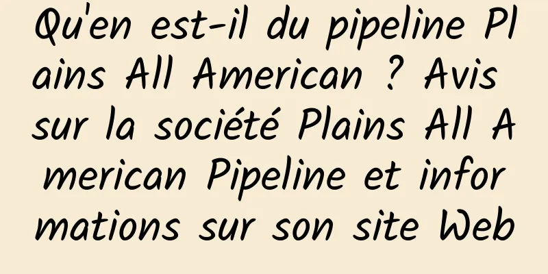 Qu'en est-il du pipeline Plains All American ? Avis sur la société Plains All American Pipeline et informations sur son site Web