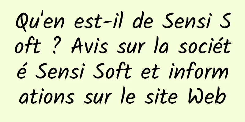 Qu'en est-il de Sensi Soft ? Avis sur la société Sensi Soft et informations sur le site Web