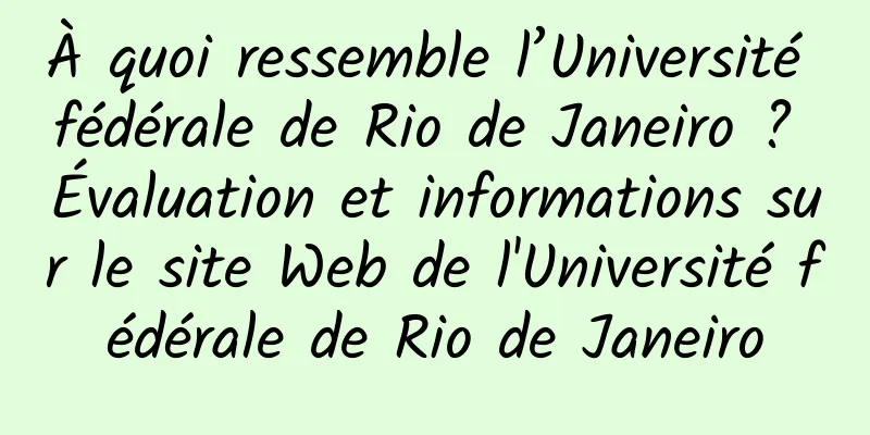 À quoi ressemble l’Université fédérale de Rio de Janeiro ? Évaluation et informations sur le site Web de l'Université fédérale de Rio de Janeiro