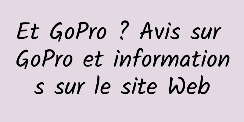 Et GoPro ? Avis sur GoPro et informations sur le site Web