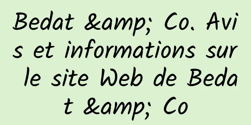 Bedat & Co. Avis et informations sur le site Web de Bedat & Co