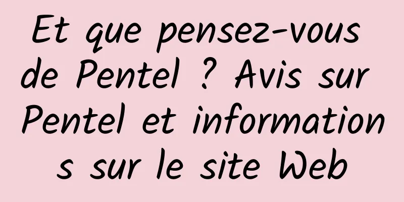 Et que pensez-vous de Pentel ? Avis sur Pentel et informations sur le site Web