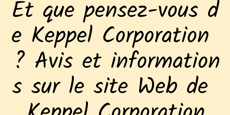 Et que pensez-vous de Keppel Corporation ? Avis et informations sur le site Web de Keppel Corporation