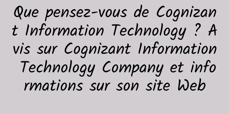 Que pensez-vous de Cognizant Information Technology ? Avis sur Cognizant Information Technology Company et informations sur son site Web