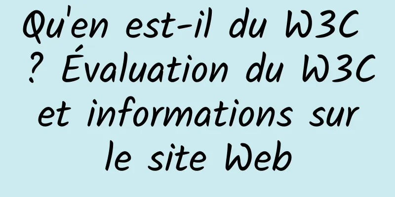 Qu'en est-il du W3C ? Évaluation du W3C et informations sur le site Web