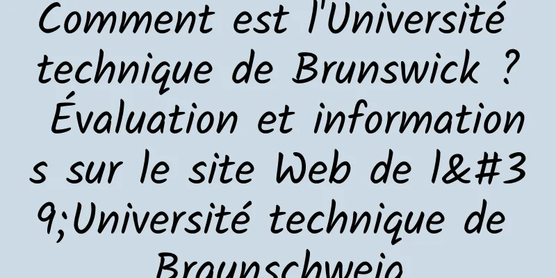 Comment est l'Université technique de Brunswick ? Évaluation et informations sur le site Web de l'Université technique de Braunschweig