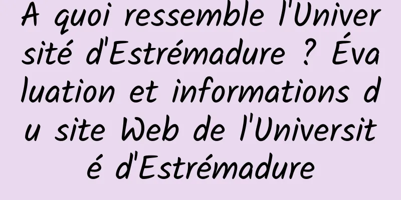 À quoi ressemble l'Université d'Estrémadure ? Évaluation et informations du site Web de l'Université d'Estrémadure