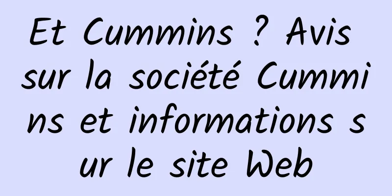 Et Cummins ? Avis sur la société Cummins et informations sur le site Web