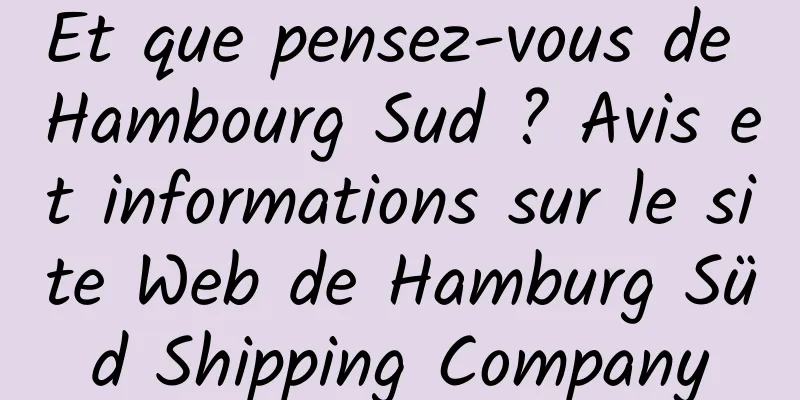 Et que pensez-vous de Hambourg Sud ? Avis et informations sur le site Web de Hamburg Süd Shipping Company