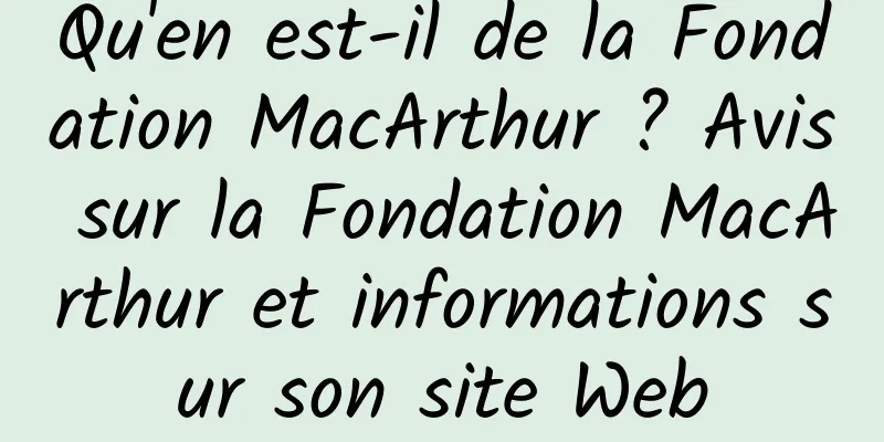 Qu'en est-il de la Fondation MacArthur ? Avis sur la Fondation MacArthur et informations sur son site Web