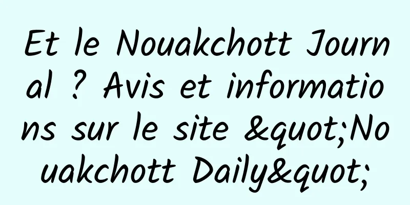 Et le Nouakchott Journal ? Avis et informations sur le site "Nouakchott Daily"