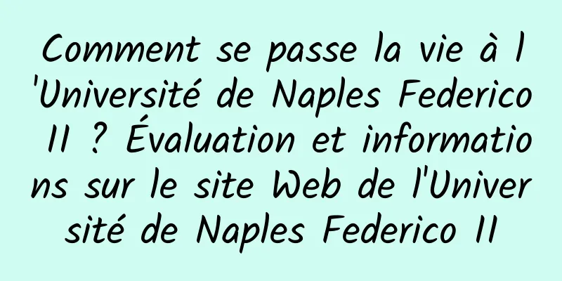 Comment se passe la vie à l'Université de Naples Federico II ? Évaluation et informations sur le site Web de l'Université de Naples Federico II