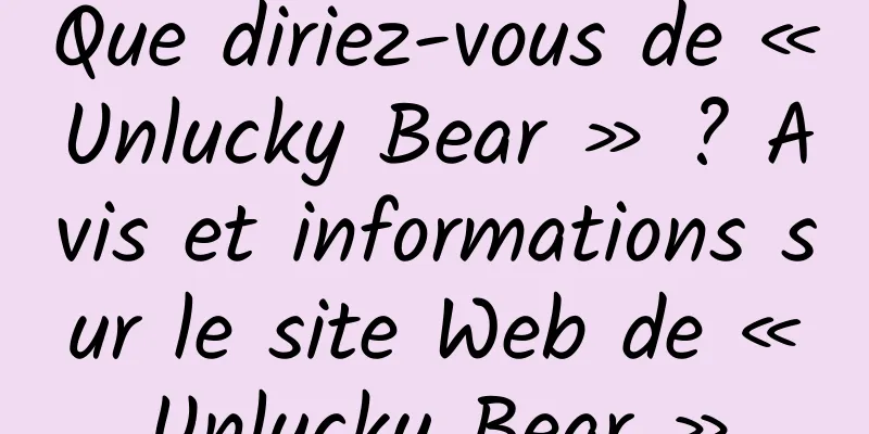 Que diriez-vous de « Unlucky Bear » ? Avis et informations sur le site Web de « Unlucky Bear »