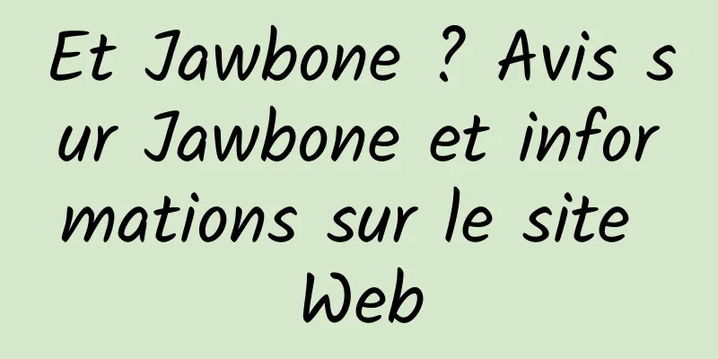 Et Jawbone ? Avis sur Jawbone et informations sur le site Web