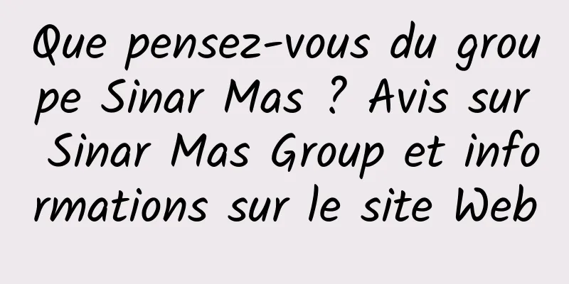 Que pensez-vous du groupe Sinar Mas ? Avis sur Sinar Mas Group et informations sur le site Web
