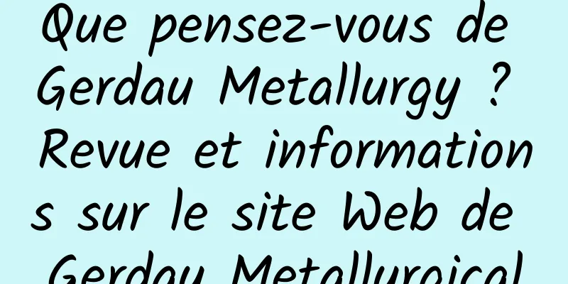 Que pensez-vous de Gerdau Metallurgy ? Revue et informations sur le site Web de Gerdau Metallurgical