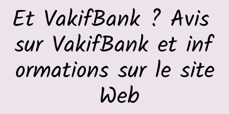 Et VakifBank ? Avis sur VakifBank et informations sur le site Web