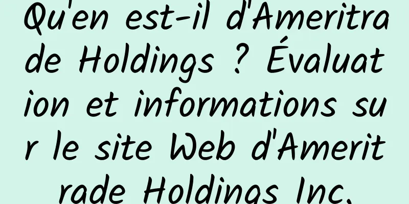 Qu'en est-il d'Ameritrade Holdings ? Évaluation et informations sur le site Web d'Ameritrade Holdings Inc.
