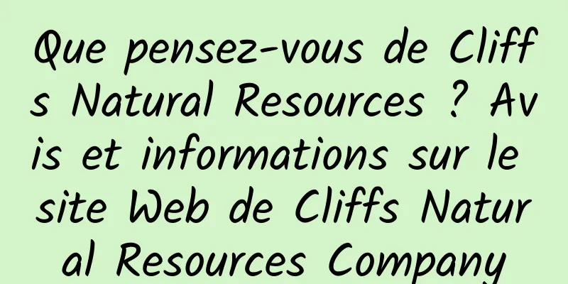 Que pensez-vous de Cliffs Natural Resources ? Avis et informations sur le site Web de Cliffs Natural Resources Company