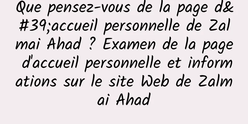 Que pensez-vous de la page d'accueil personnelle de Zalmai Ahad ? Examen de la page d'accueil personnelle et informations sur le site Web de Zalmai Ahad