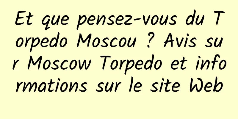 Et que pensez-vous du Torpedo Moscou ? Avis sur Moscow Torpedo et informations sur le site Web