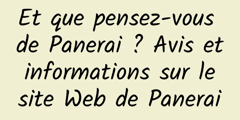 Et que pensez-vous de Panerai ? Avis et informations sur le site Web de Panerai