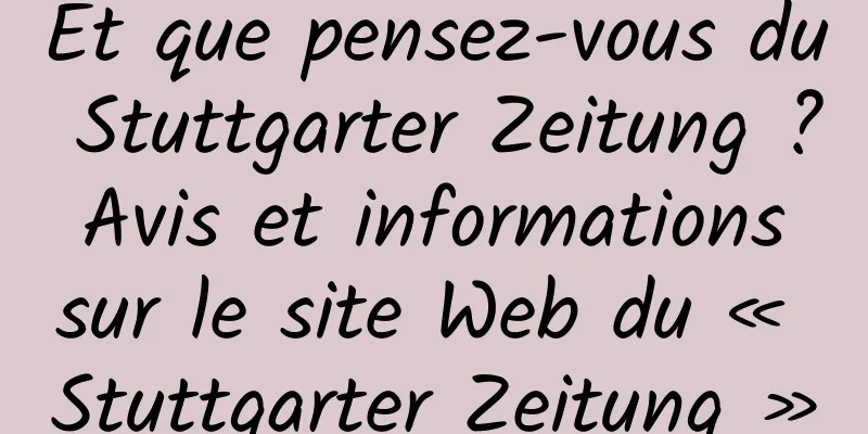 Et que pensez-vous du Stuttgarter Zeitung ? Avis et informations sur le site Web du « Stuttgarter Zeitung »
