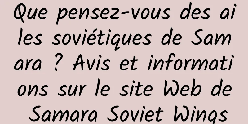 Que pensez-vous des ailes soviétiques de Samara ? Avis et informations sur le site Web de Samara Soviet Wings
