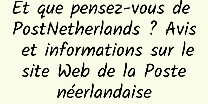 Et que pensez-vous de PostNetherlands ? Avis et informations sur le site Web de la Poste néerlandaise