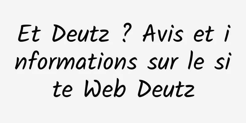 Et Deutz ? Avis et informations sur le site Web Deutz