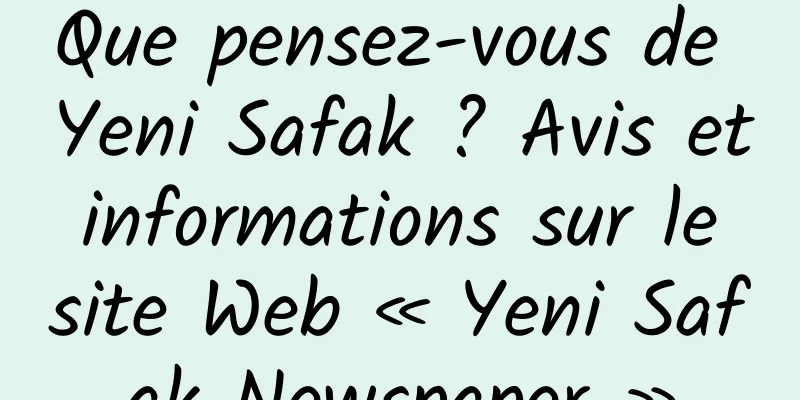 Que pensez-vous de Yeni Safak ? Avis et informations sur le site Web « Yeni Safak Newspaper »