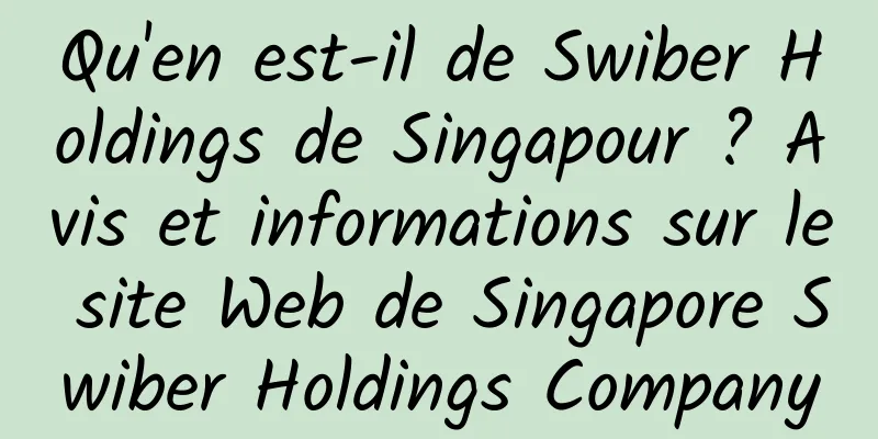 Qu'en est-il de Swiber Holdings de Singapour ? Avis et informations sur le site Web de Singapore Swiber Holdings Company