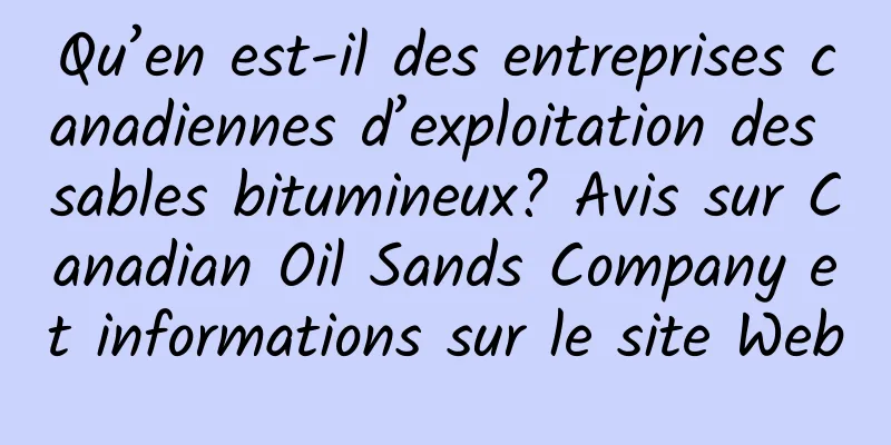 Qu’en est-il des entreprises canadiennes d’exploitation des sables bitumineux? Avis sur Canadian Oil Sands Company et informations sur le site Web