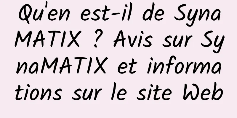Qu'en est-il de SynaMATIX ? Avis sur SynaMATIX et informations sur le site Web