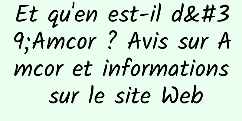 Et qu'en est-il d'Amcor ? Avis sur Amcor et informations sur le site Web