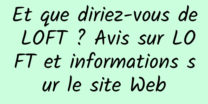 Et que diriez-vous de LOFT ? Avis sur LOFT et informations sur le site Web