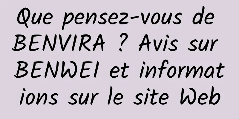 Que pensez-vous de BENVIRA ? Avis sur BENWEI et informations sur le site Web