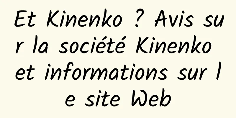 Et Kinenko ? Avis sur la société Kinenko et informations sur le site Web