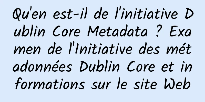 Qu'en est-il de l'initiative Dublin Core Metadata ? Examen de l'Initiative des métadonnées Dublin Core et informations sur le site Web