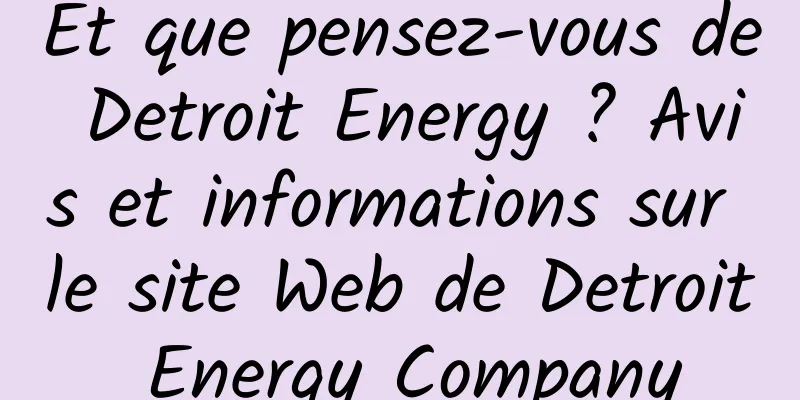 Et que pensez-vous de Detroit Energy ? Avis et informations sur le site Web de Detroit Energy Company