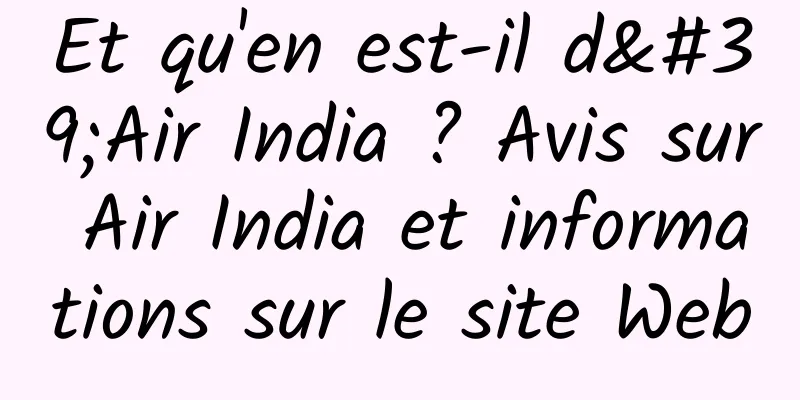 Et qu'en est-il d'Air India ? Avis sur Air India et informations sur le site Web