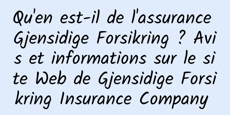 Qu'en est-il de l'assurance Gjensidige Forsikring ? Avis et informations sur le site Web de Gjensidige Forsikring Insurance Company 