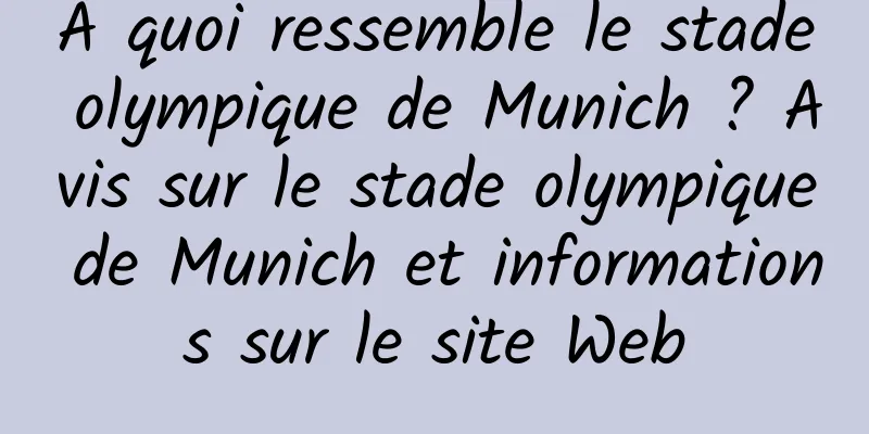 À quoi ressemble le stade olympique de Munich ? Avis sur le stade olympique de Munich et informations sur le site Web