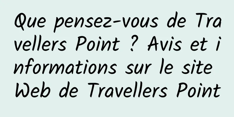 Que pensez-vous de Travellers Point ? Avis et informations sur le site Web de Travellers Point