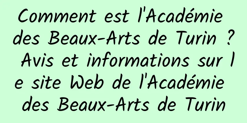 Comment est l'Académie des Beaux-Arts de Turin ? Avis et informations sur le site Web de l'Académie des Beaux-Arts de Turin